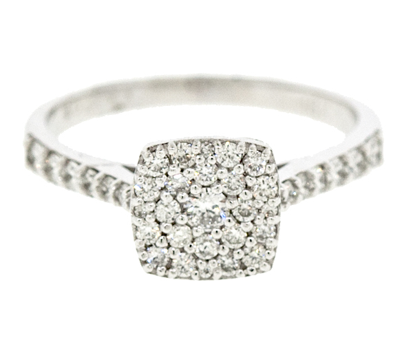 BAGUE EN OR 18K BLANC SERTIE DE DIAMANTS